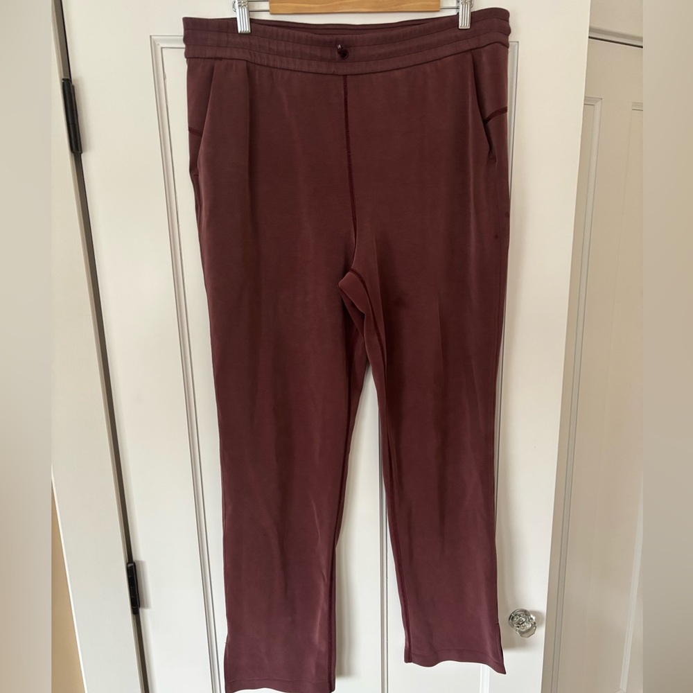 Size 14 Lululemon Soft Stream Burgundy Pants